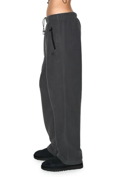 Skims Outdoor Fleece Straight Leg Pants In Gray