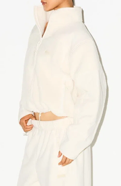 Skims Faux Shearling Zip Jacket In Neutral