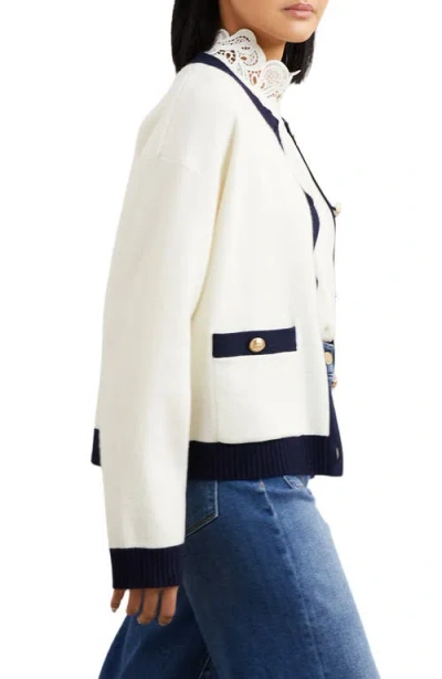 Reiss Olive Wool-cashmere Crewneck Cardigan In Multi