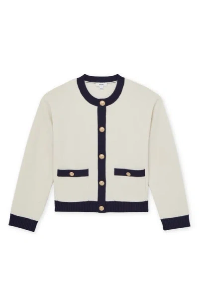 Reiss Olive Wool-cashmere Crewneck Cardigan In Multi