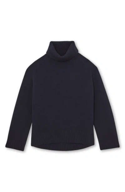Reiss Womens Navy Brooklyn Roll-neck Wool And Cashmere-blend Jumper Xs In Blue