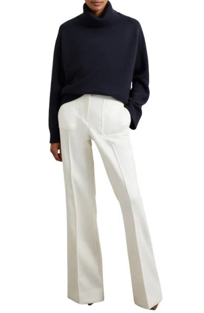 Reiss Womens Navy Brooklyn Roll-neck Wool And Cashmere-blend Jumper Xs In Blue