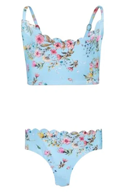 Pq Swim Kids' Remy Seamless Two-piece Swimsuit In Blue