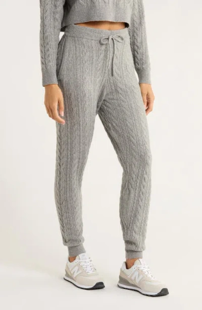 Mpg Cable Knit Joggers In Gray