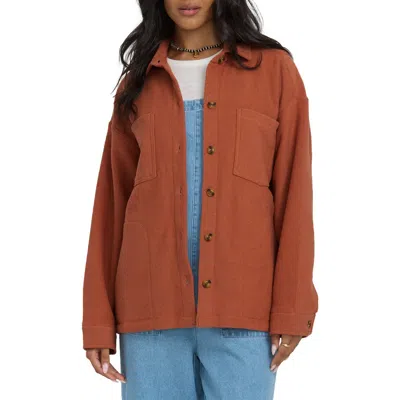 Billabong After Time Oversize Shacket In Brown