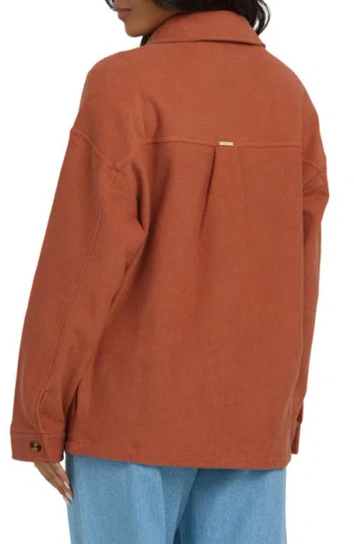 Billabong After Time Oversize Shacket In Brown