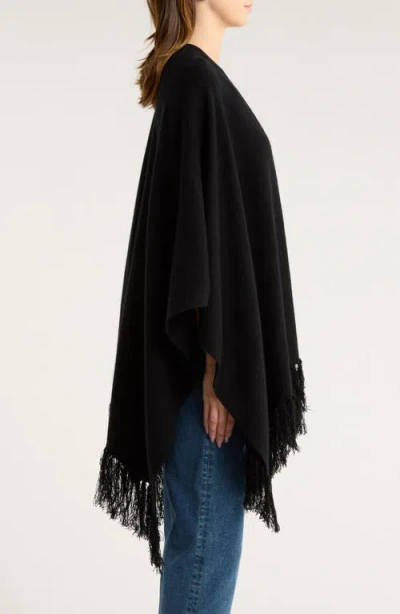 Chan Luu Wool & Cashmere Ruana In Black