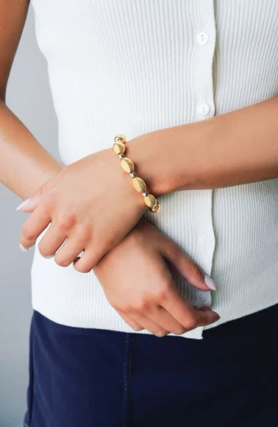 Marlyn Schiff Oversize Bead Stretch Bracelet In Metallic