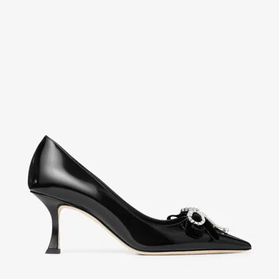 Jimmy Choo 70mm Auria Crystal-bow Pumps In Black