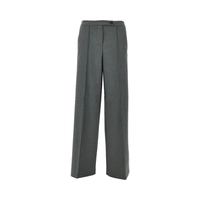 Pinko Flannel Pants With Torchon Trimmings In Gray