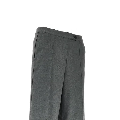 Pinko Flannel Pants With Torchon Trimmings In Gray