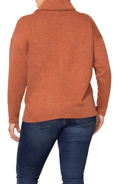 Kiyonna Astrid Turtleneck Sweater In Brown