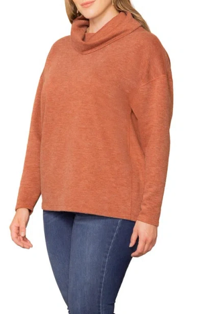 Kiyonna Astrid Turtleneck Sweater In Brown