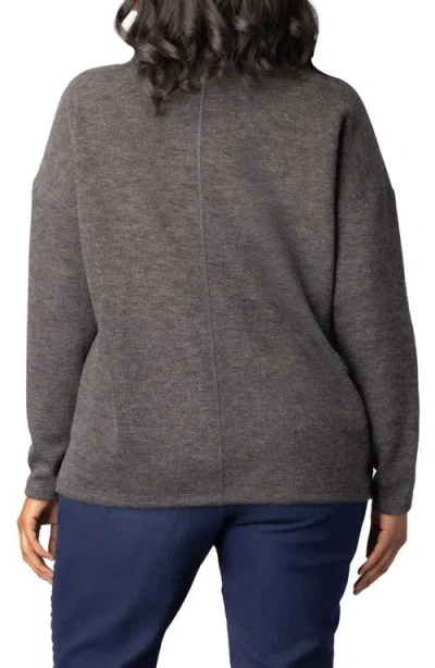 Kiyonna Astrid Turtleneck Sweater In Gray