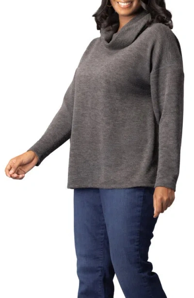 Kiyonna Astrid Turtleneck Sweater In Gray