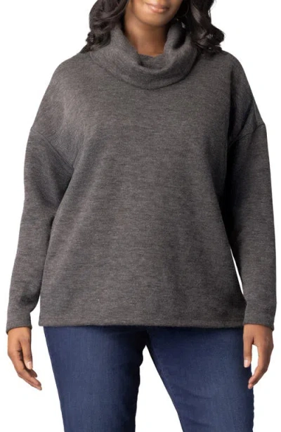 Kiyonna Astrid Turtleneck Sweater In Gray
