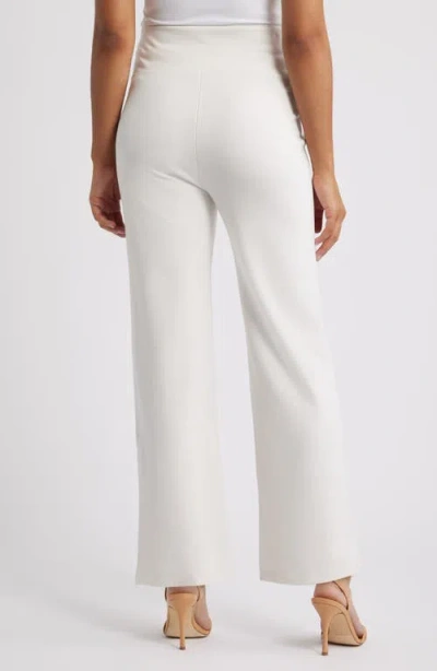 Ak Anne Klein High Waist Pull-on Pants In White