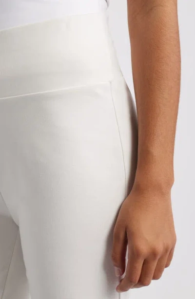 Ak Anne Klein High Waist Pull-on Pants In White