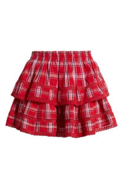 Loveshackfancy Tiered Ruffle Miniskirt In Multi