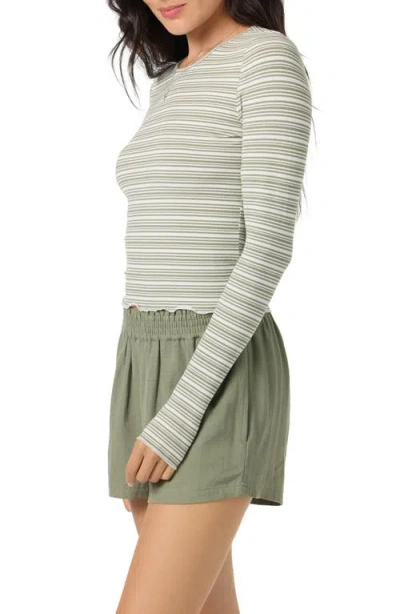 O'neill Errin Stripe Crop Long Sleeve T-shirt In Blue