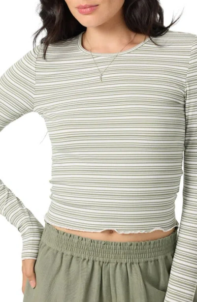 O'neill Errin Stripe Crop Long Sleeve T-shirt In Blue