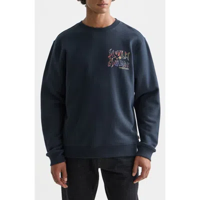 Scotch & Soda Graphic Print Sweatshirt In Blue