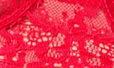 Mapalé Mapale Eyelash Lace Underwire Bra &thong Set In Red