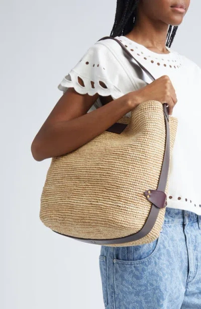 Isabel Marant Bayia Crocheted Raffia Tote In Neutral