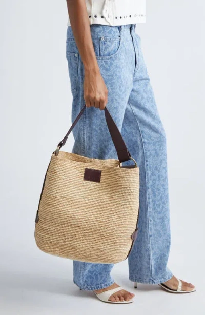 Isabel Marant Bayia Crocheted Raffia Tote In Neutral