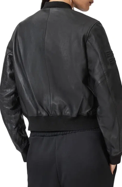 Allsaints X Williams F1 Racing Orten Leather Bomber Jacket In Black