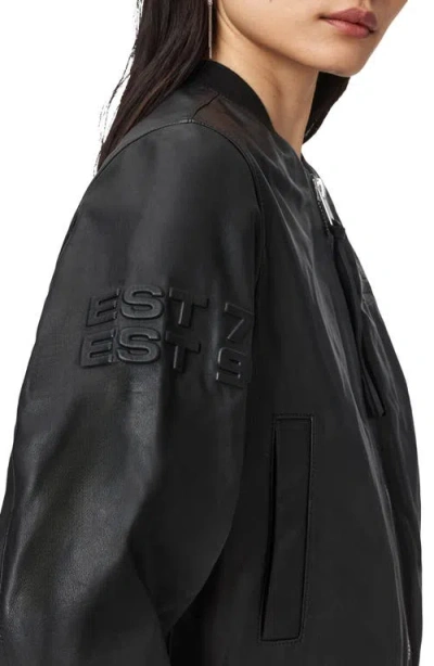 Allsaints X Williams F1 Racing Orten Leather Bomber Jacket In Black