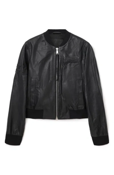 Allsaints X Williams F1 Racing Orten Leather Bomber Jacket In Black
