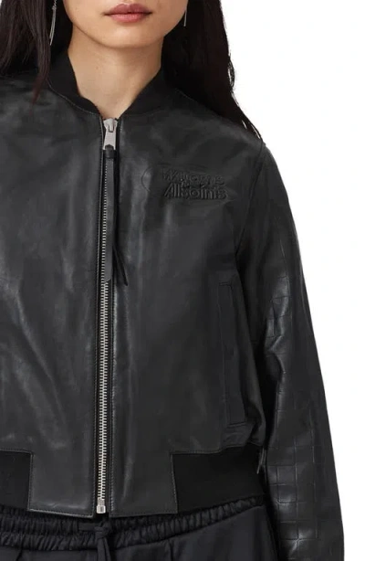 Allsaints X Williams F1 Racing Orten Leather Bomber Jacket In Black
