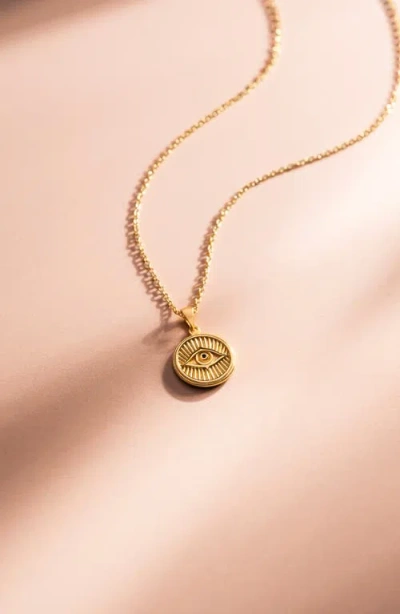 Vincero Courage Evil Eye Pendant Necklace In Gold