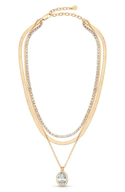 Ettika Divine Cubic Zirconia Layered Necklace In Gold