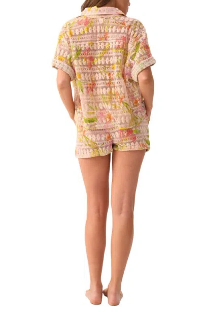 Pq Swim Blake Button Front Swim Cover-up Shirt In Multi
