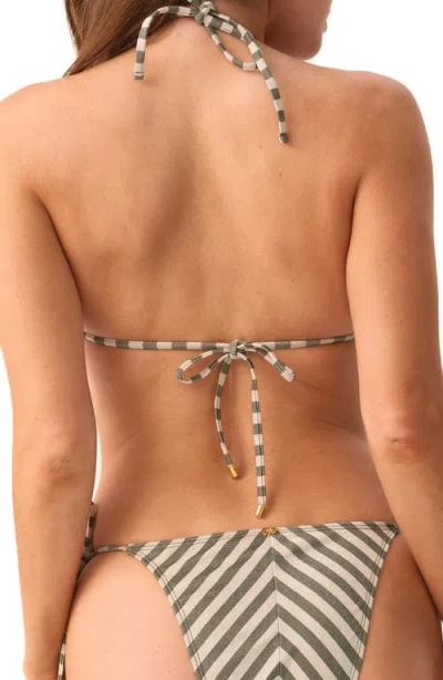 Pq Swim Stripe Triangle Bikini Top In Pattern