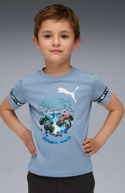Puma X Hot Wheels Kids' Cotton Graphic T-shirt In Blue