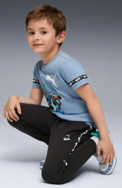 Puma X Hot Wheels Kids' Cotton Graphic T-shirt In Blue