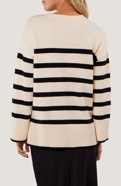 Matty M . Elliot Stripe Sweater In Neutral
