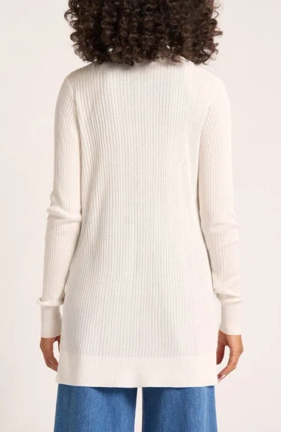 Matty M . Colfax Longline Open Front Cardigan In Brown