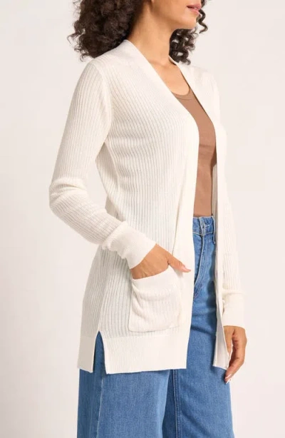 Matty M . Colfax Longline Open Front Cardigan In Brown