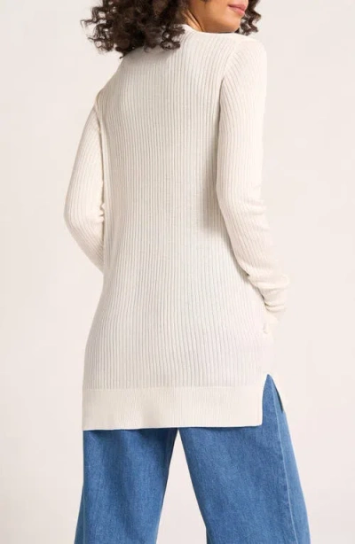 Matty M . Colfax Longline Open Front Cardigan In Brown