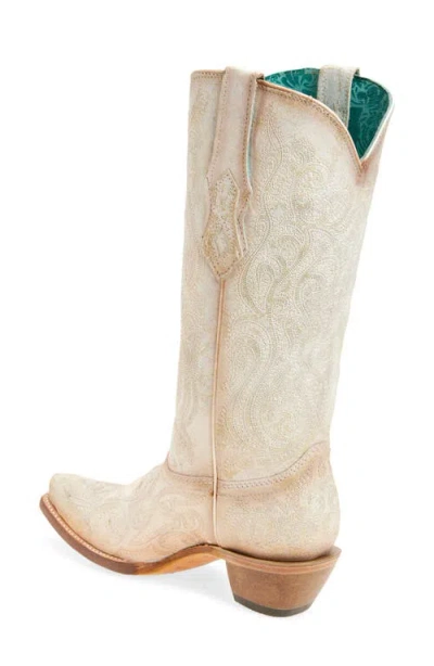 Corral Embroidered Crackled Mid Calf Western Boot In Neutral