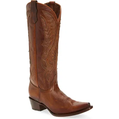 Circle G Embroidered Knee High Western Boot In Brown
