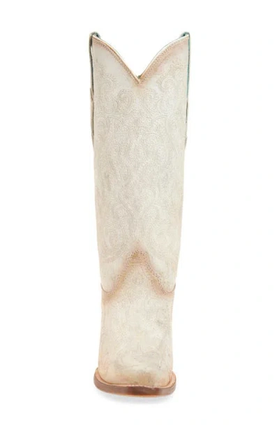 Corral Embroidered Crackled Mid Calf Western Boot In Neutral