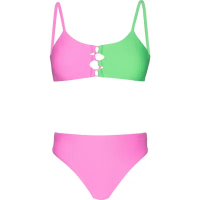 Pq Swim Kids' Cammy Loop Two-piece Swimsuit In Multi