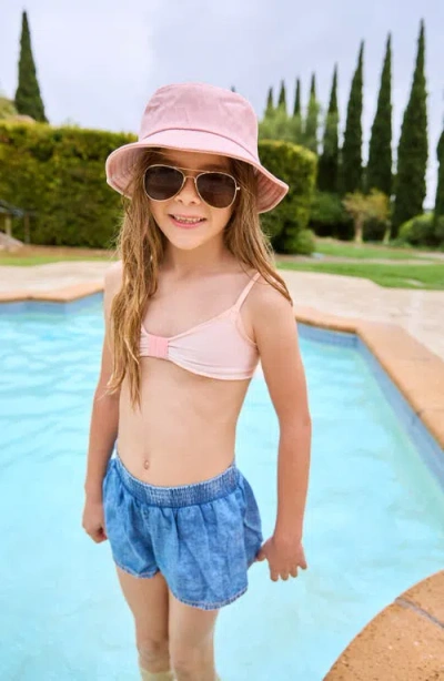 Pq Swim Kids' Kelly Cotton Cover-up Shorts In Blue