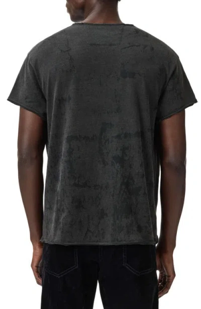 John Varvatos Relaxed Fit Raw Edge Organic Cotton T-shirt In Gray