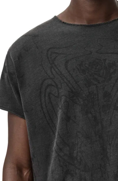 John Varvatos Relaxed Fit Raw Edge Organic Cotton T-shirt In Gray